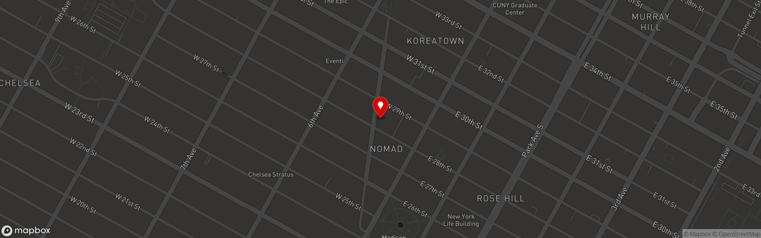 Street map pinning L'Adresse NoMad in L'Adresse NoMad