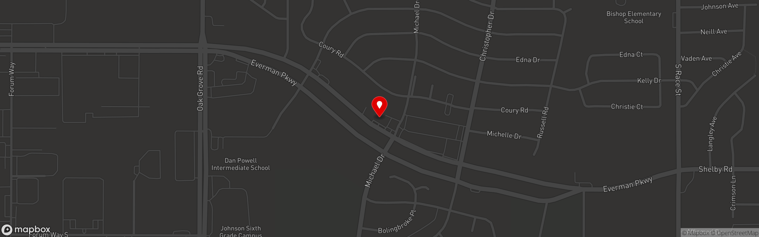 Street map pinning Chick -N- Chill in Chick -N- Chill - Everman, TX