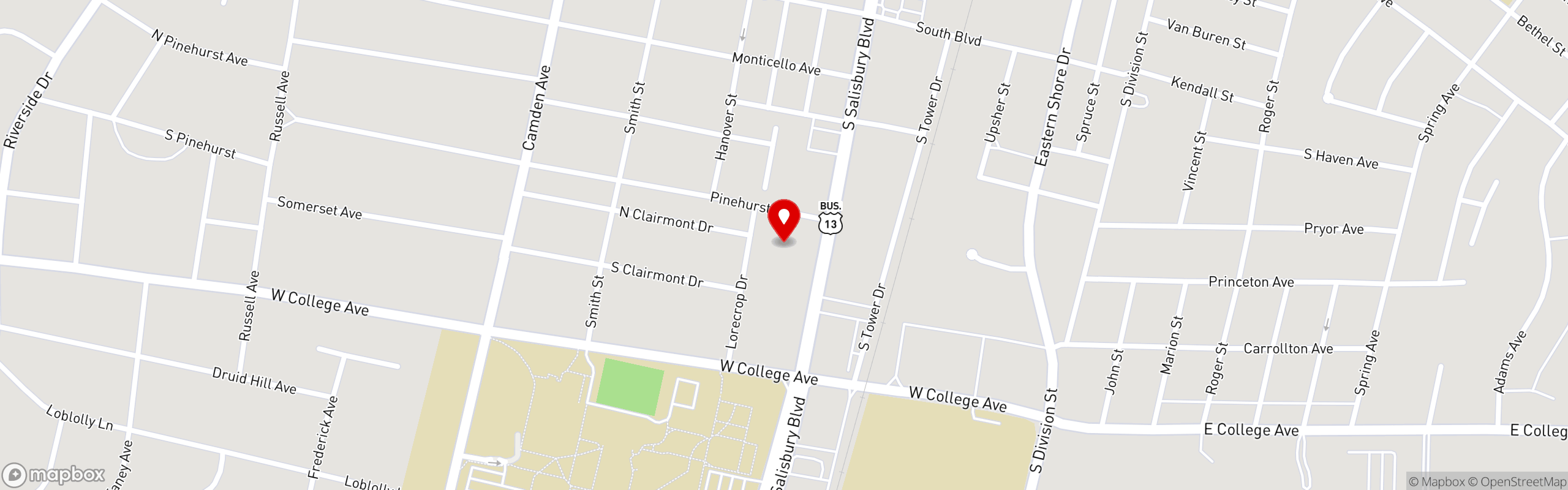 Street map pinning Bagel Bakery Cafe in Bagel Bakery Cafe