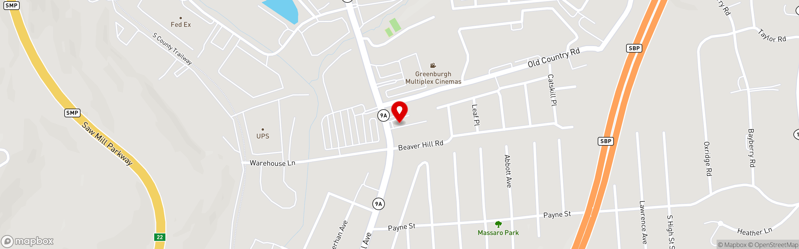 Street map pinning Dom's Deli & Grille House - Elmsford in Dom's Deli & Grille House - Elmsford