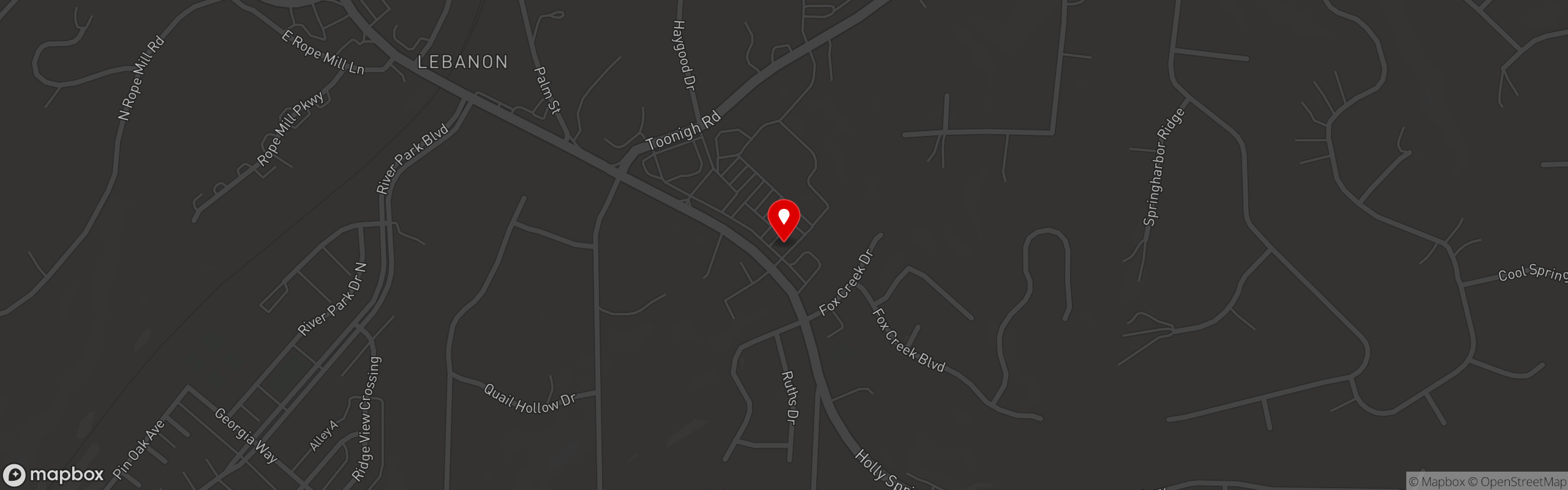 Street map pinning Sidelines Holly Springs in Sidelines Holly Springs