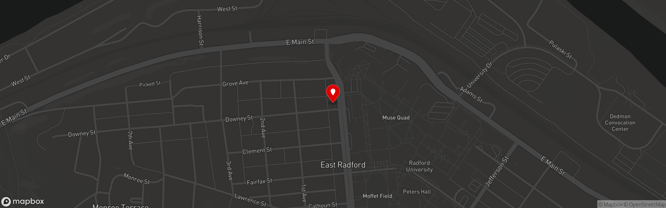 Street map pinning BT's Restaurant in BT'S