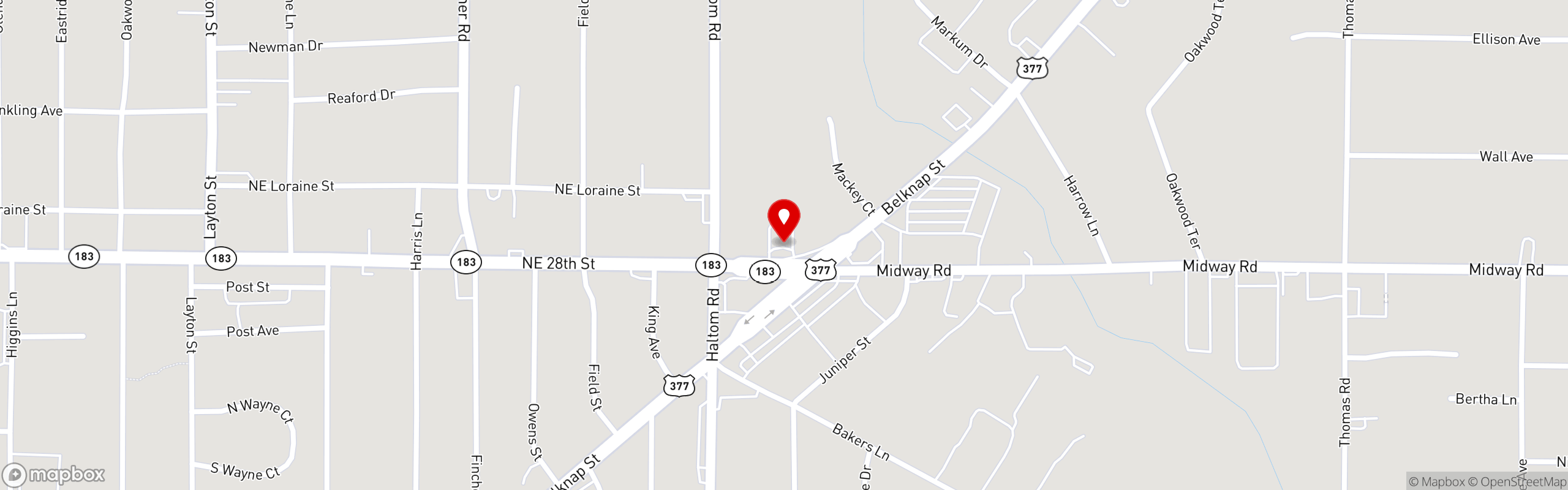 Street map pinning Chuy's Mexican Restaurant in Chuy's Mexican Restaurant - Haltom City