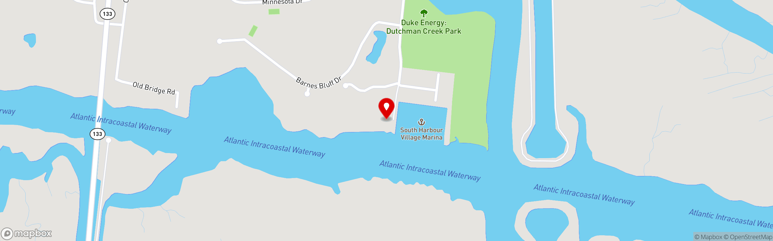Street map pinning Rusty Hooks Dockside Grill in Rusty Hooks Dockside Grill