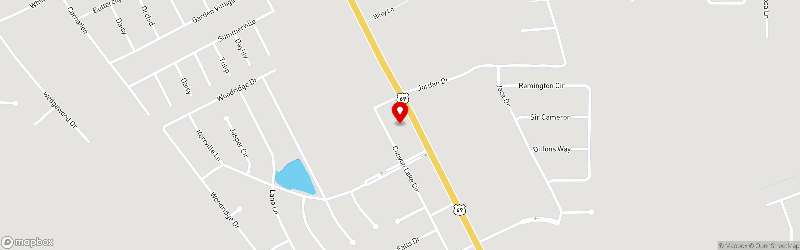 Street map pinning Hamburger Depot in Lumberton