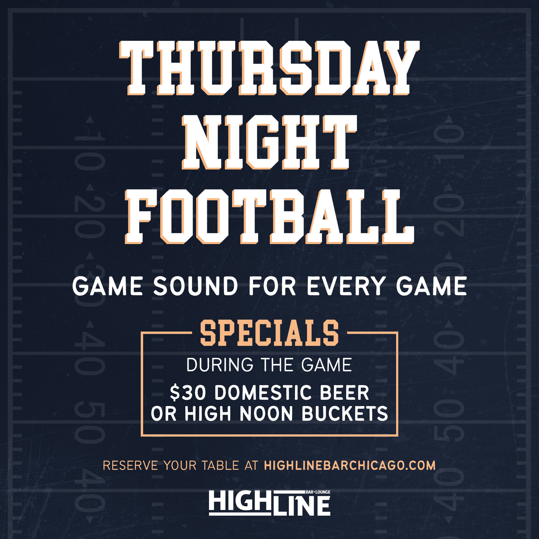 Thursday Night Football - Highline  River North Sports Bar & Arcade Bar