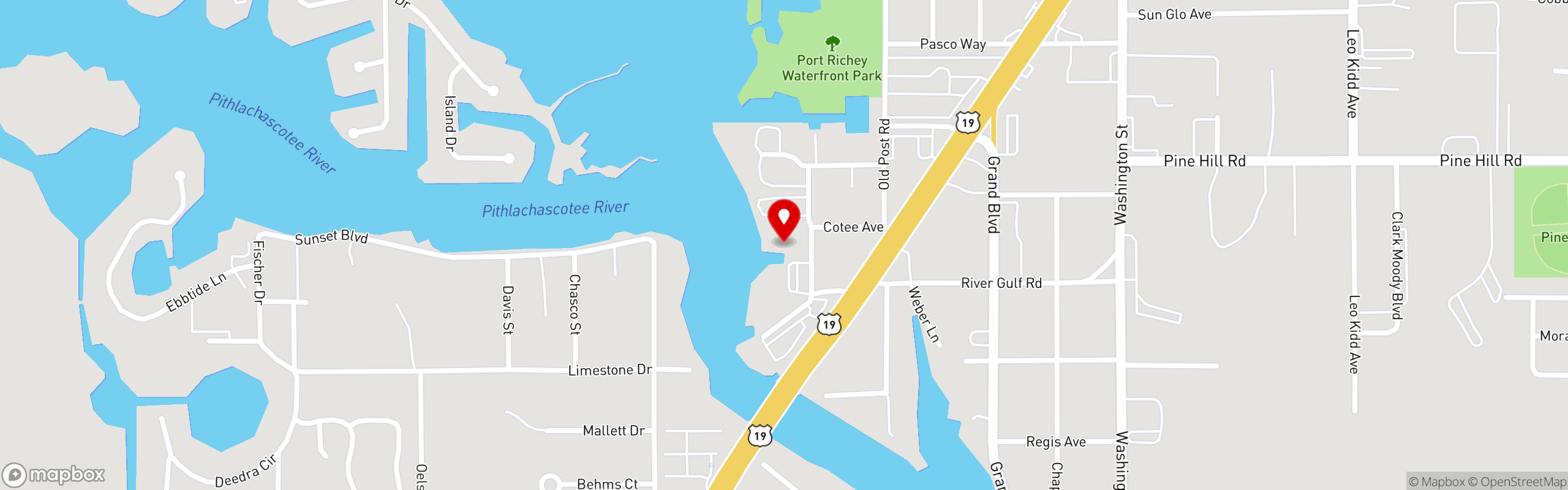 Street map pinning Mangrove Pointe in Mangrove Pointe