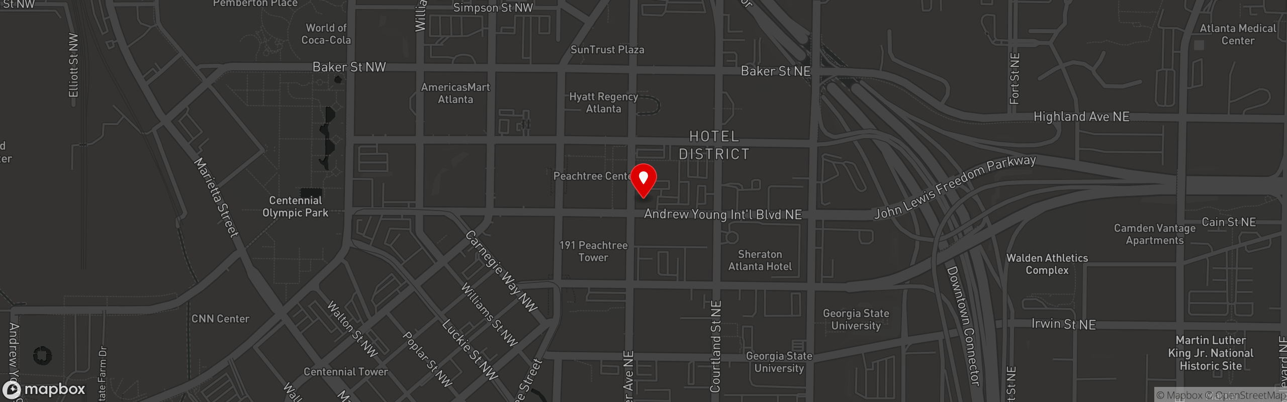 Street map pinning Cuts Steakhouse in Atlanta