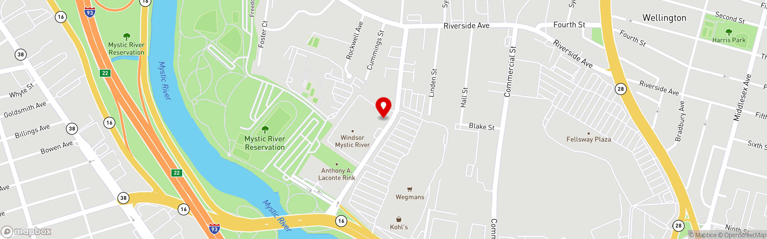 Street map pinning The Ford Tavern in The Ford Tavern - Medford