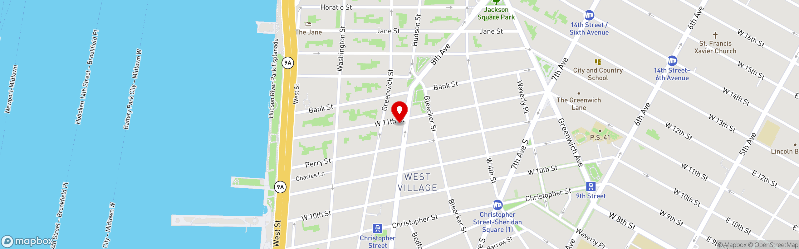 Street map pinning White Horse Tavern in White Horse Tavern