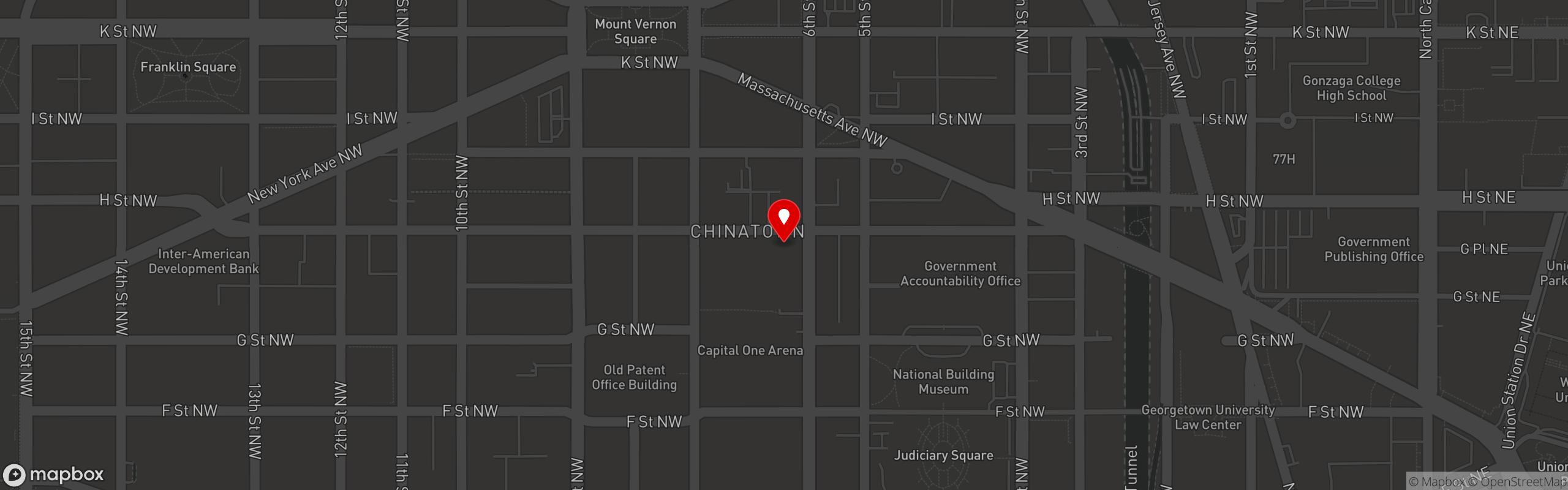 Street map pinning Wok and Roll Karaoke in Wok and Roll Karaoke - Chinatown