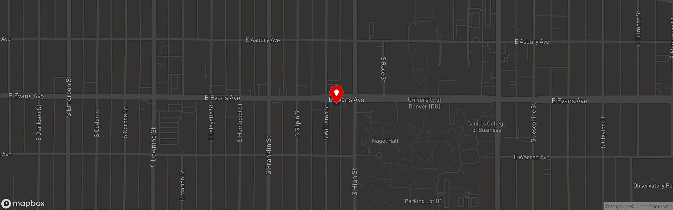 Street map pinning Vibe Concepts Corporate Site in Spanky's Roadhouse