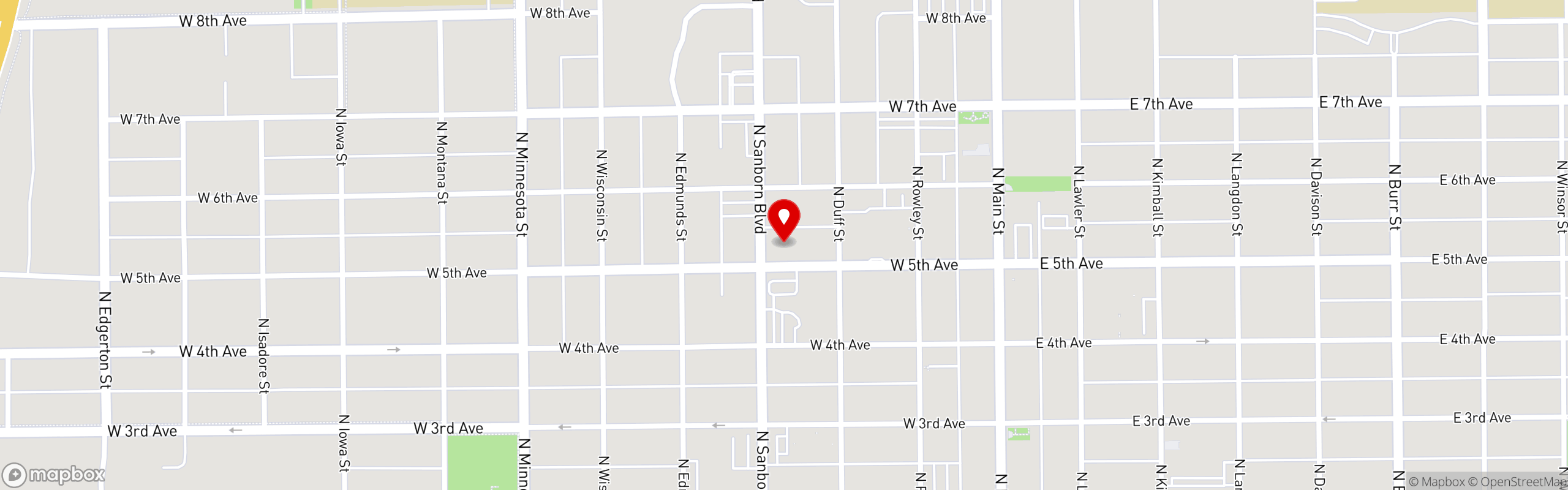Street map pinning Mya's Teriyaki in Mya's Teriyaki - Food Truck