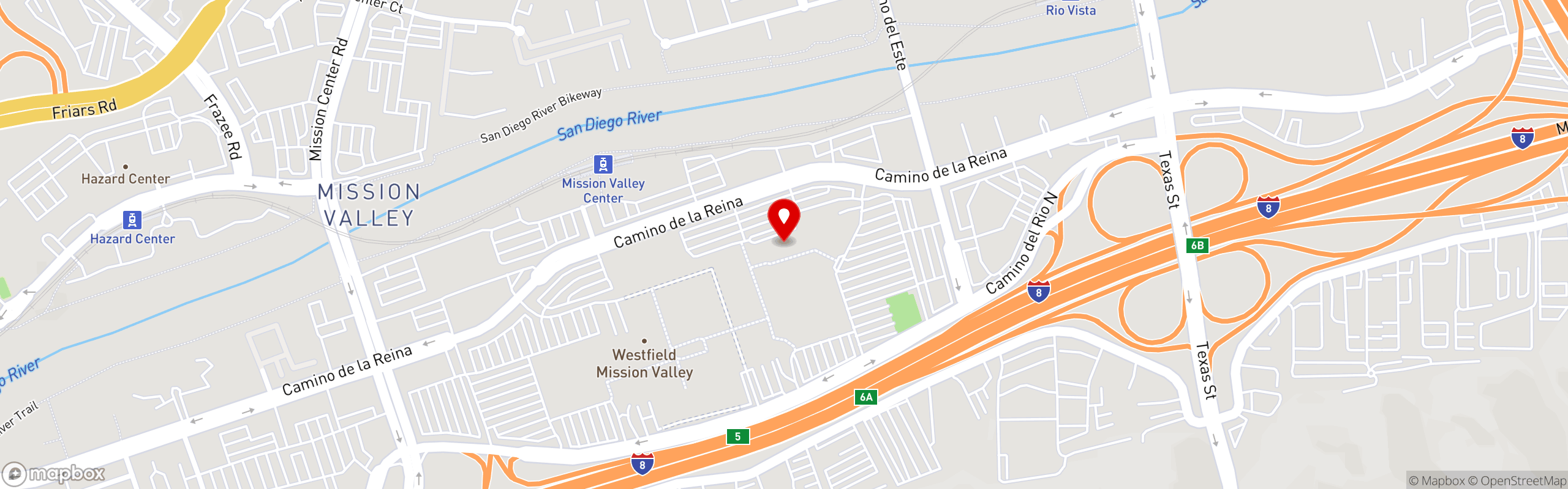 Street map pinning Pesto Italian Craft Kitchen in Pesto Italian Craft Kitchen Mission Valley