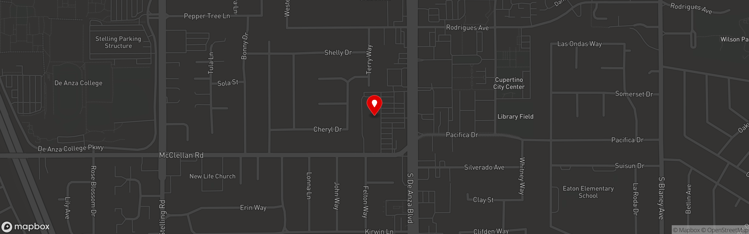 Street map pinning Shihlin Taiwan Street Snacks in Cupertino (EatUp Food Court)