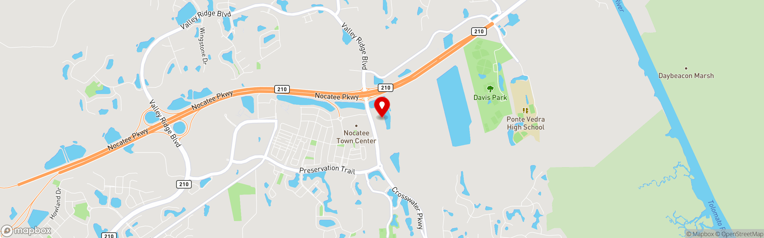 Street map pinning Chophouse at Nocatee in Nocatee