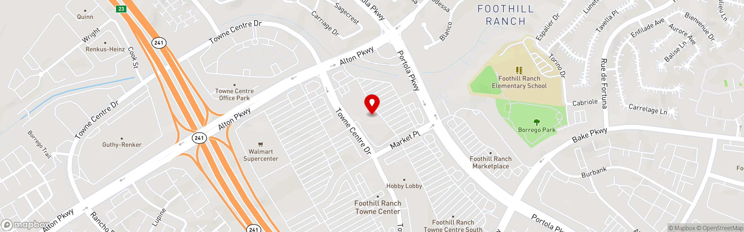Street map pinning MAMÓN in Foothill Ranch Towne Centre