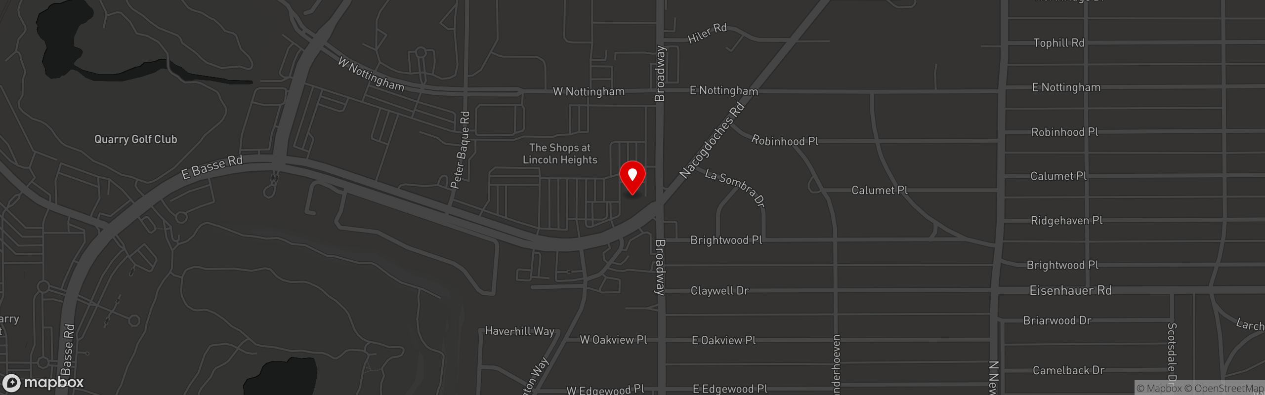 Street map pinning Stone Werks Big Rock Grille in Lincoln Heights