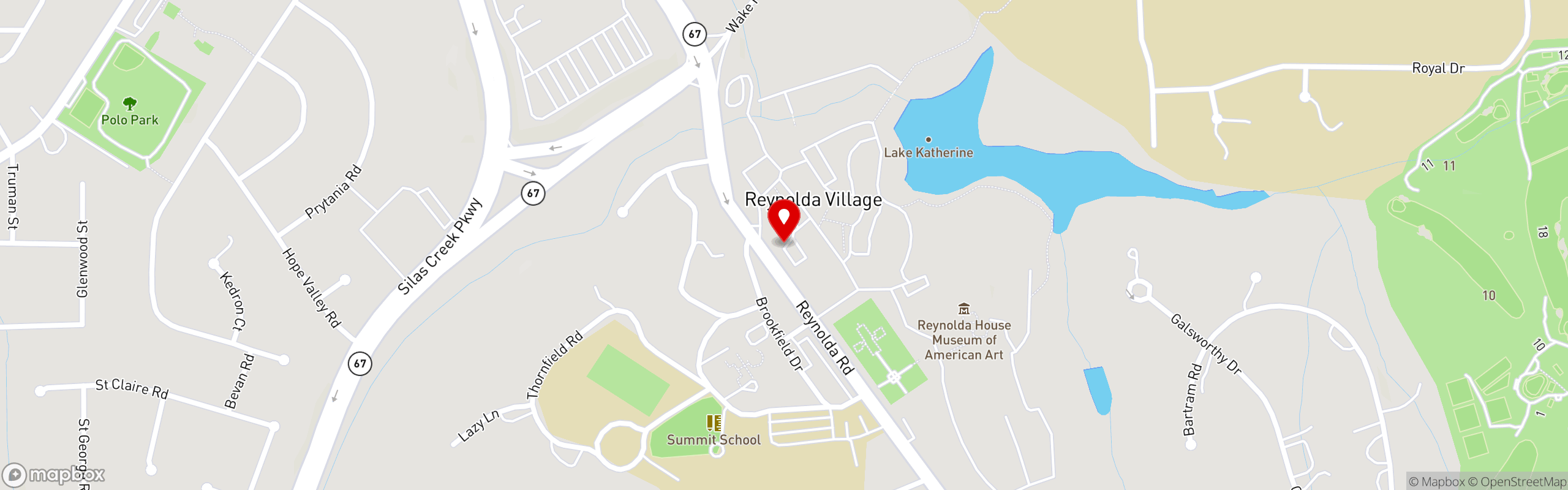 Street map pinning Village Tavern in 04 Winston-Salem, NC | Reynolda Village