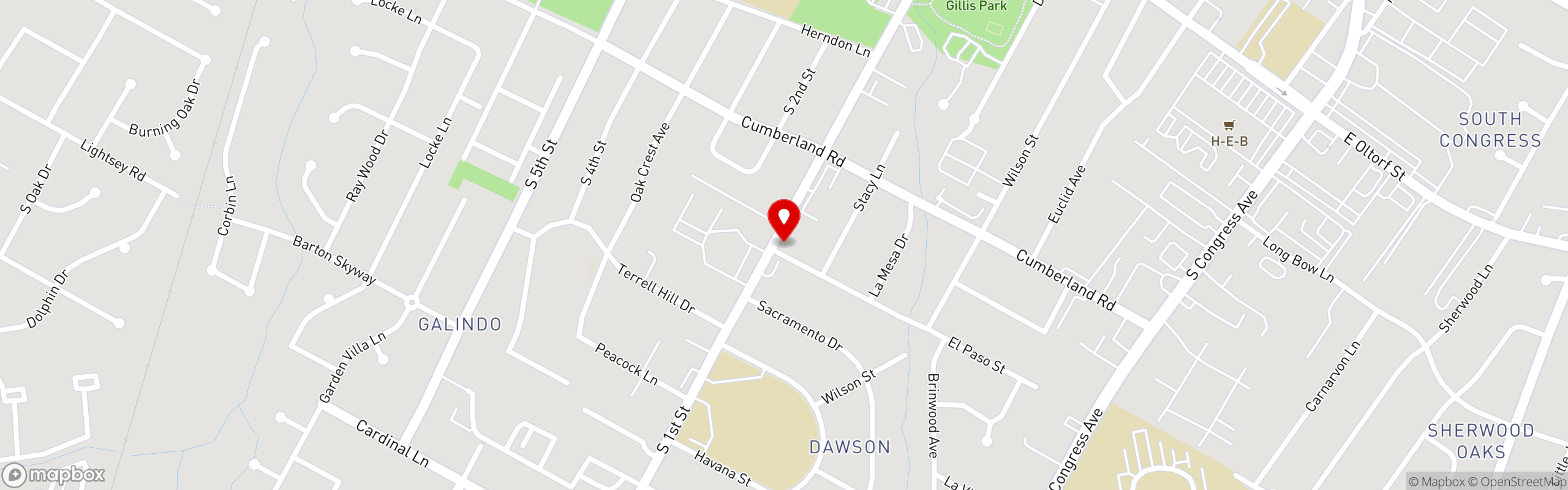 Street map pinning Show Me Pizza in Show Me Pizza