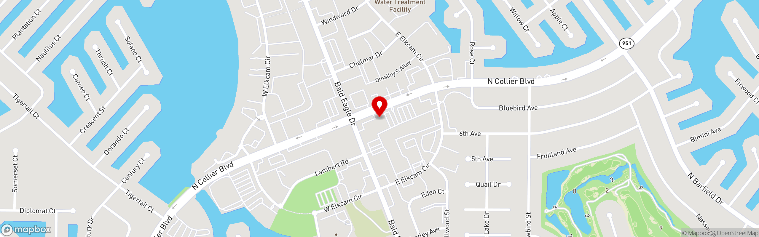 Street map pinning Cocomo's Grill in Marco Island