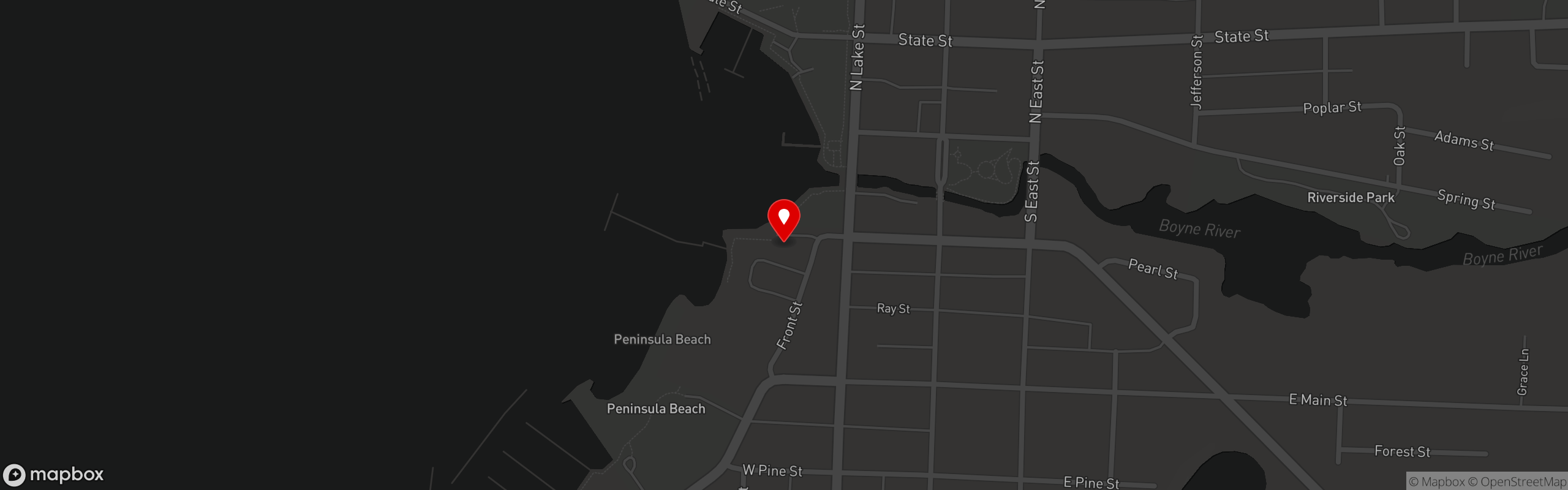 Street map pinning Cafe Sante in Cafe Sante