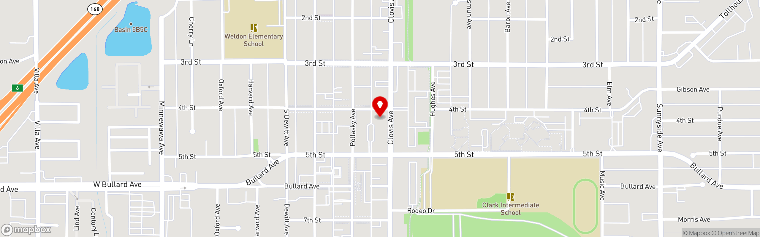 Street map pinning DiCicco's Old Town Clovis in Old Town Clovis, Fresno County, CA