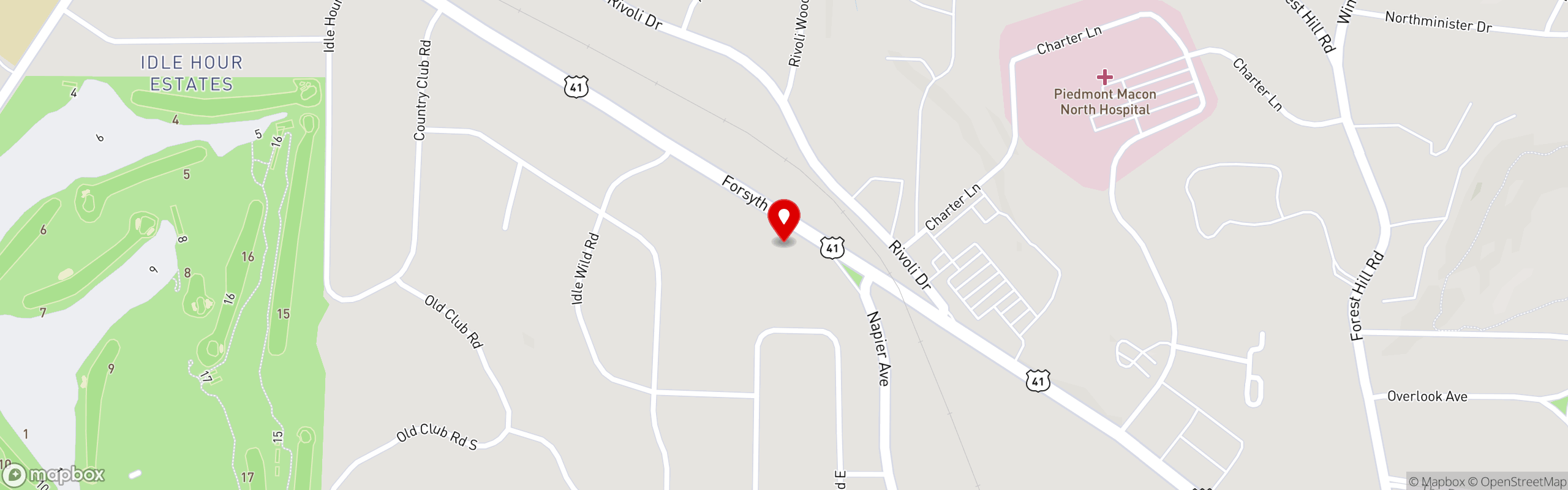 Street map pinning Brasserie Circa in Macon