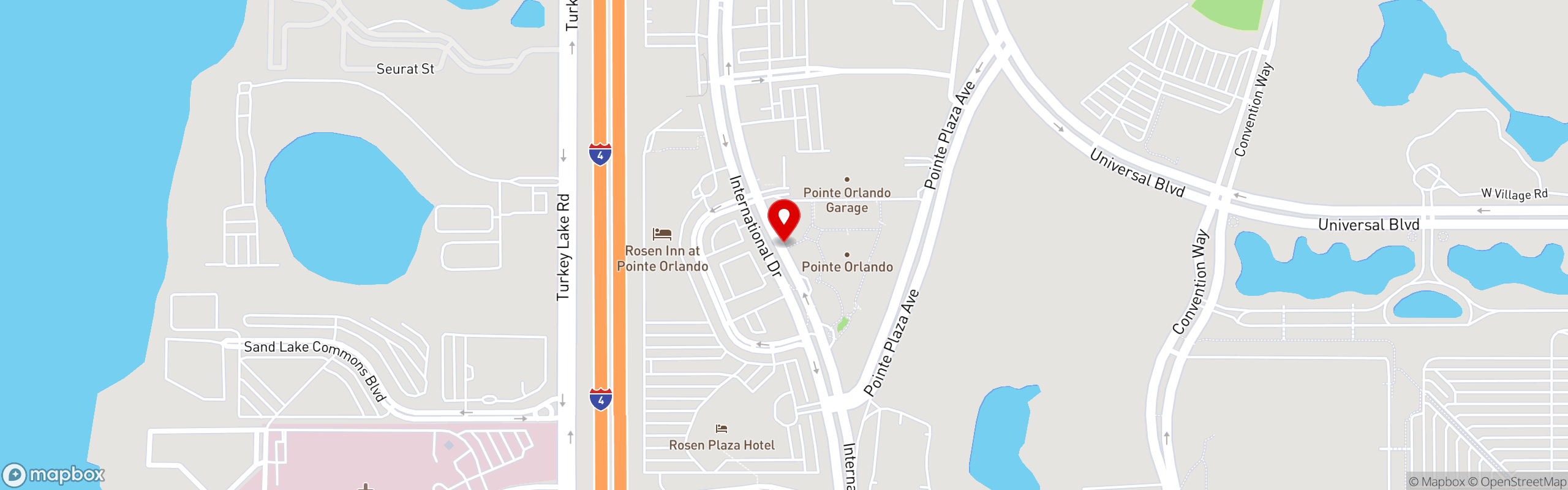 Street map pinning Daisy Dukes in Orlando, FL