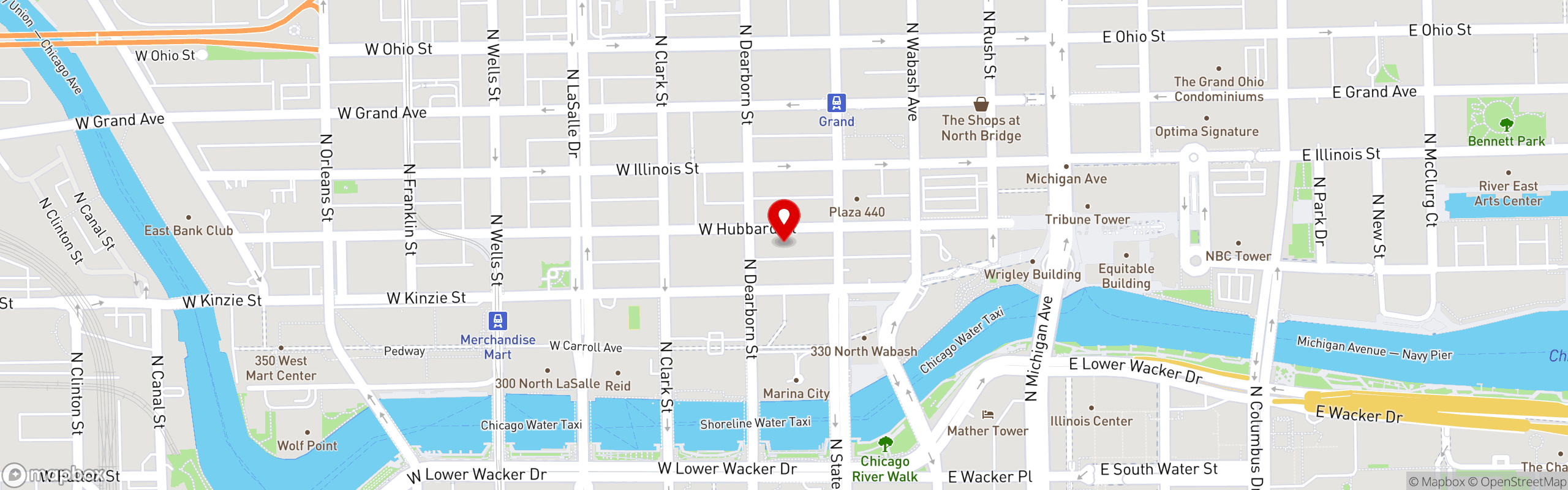 Street map pinning Daisy Dukes in Chicago, IL