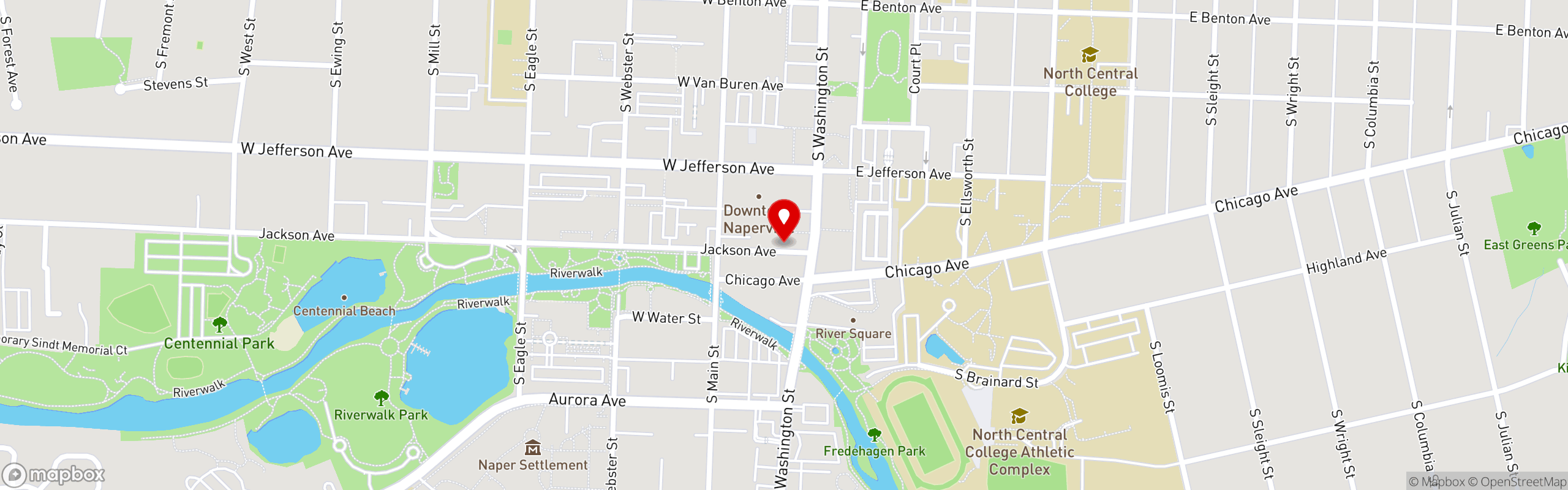 Street map pinning Daisy Dukes in Naperville, IL