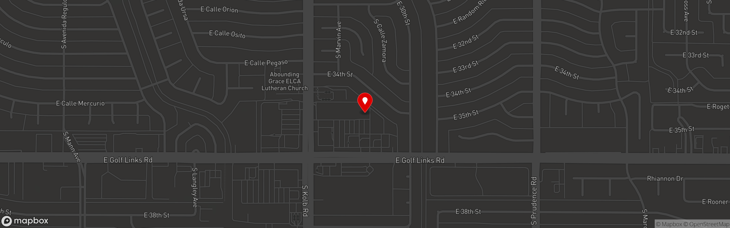 Street map pinning Famous Sams Golf Links and Kolb in Tucson