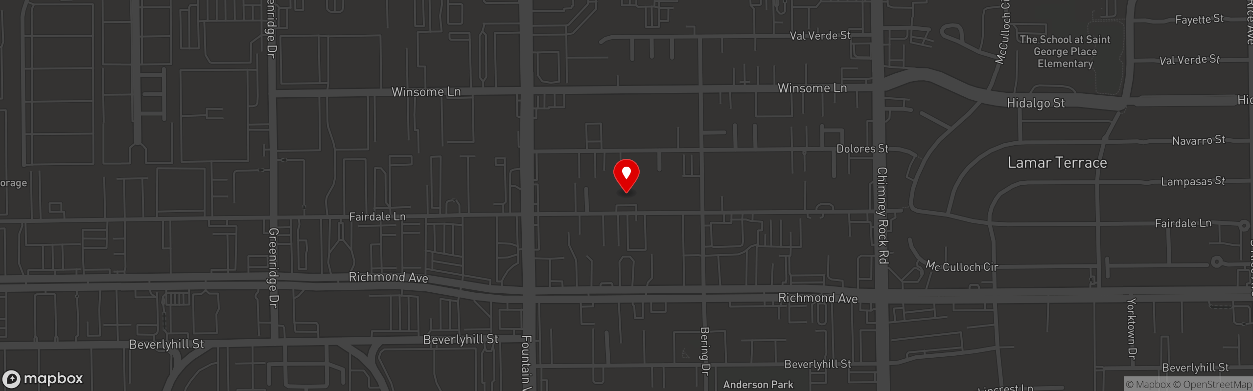 Street map pinning O' Desi aroma in Houston