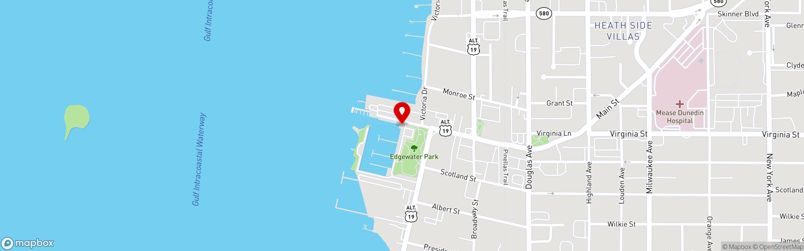Street map pinning Olde Bay Café in Olde Bay Cafe