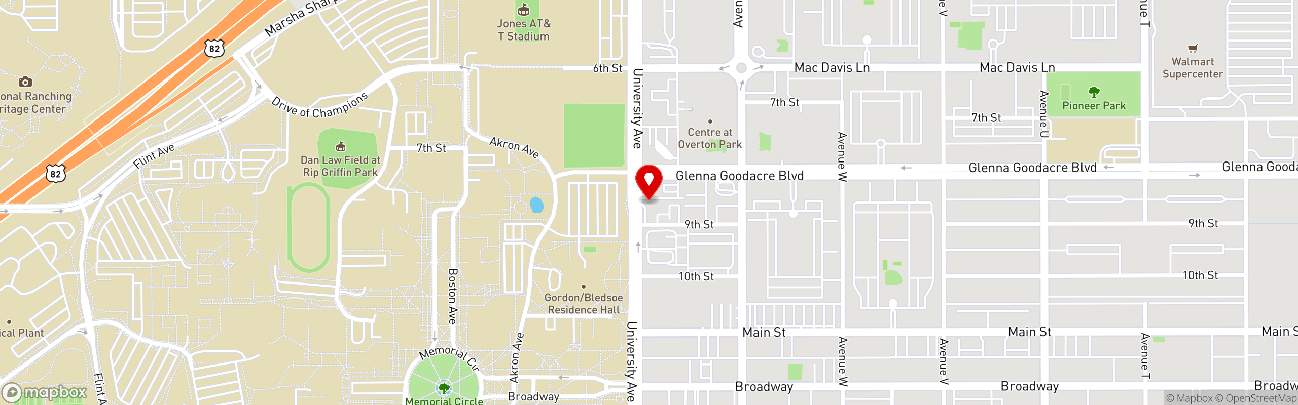 Street map pinning Spanky's in Spanky's