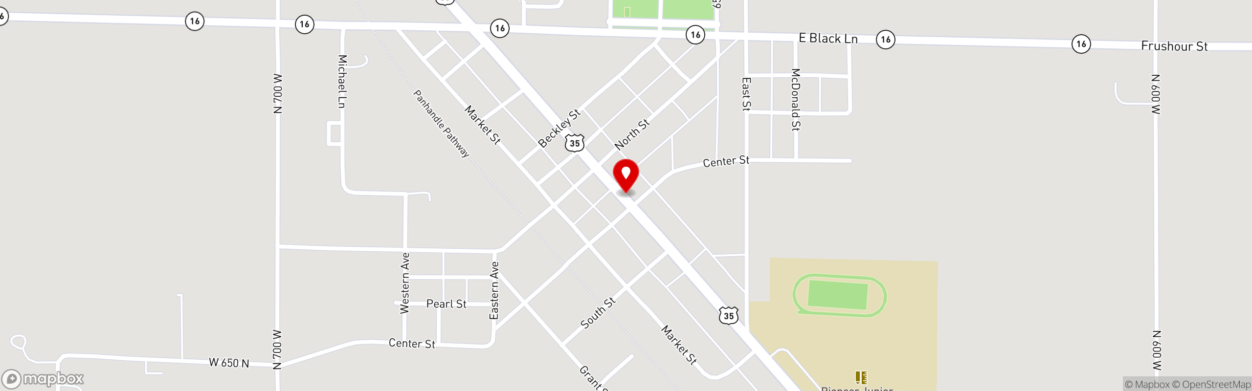Street map pinning Pizza King | Royal Center, IN in Pizza King | Royal Center, IN
