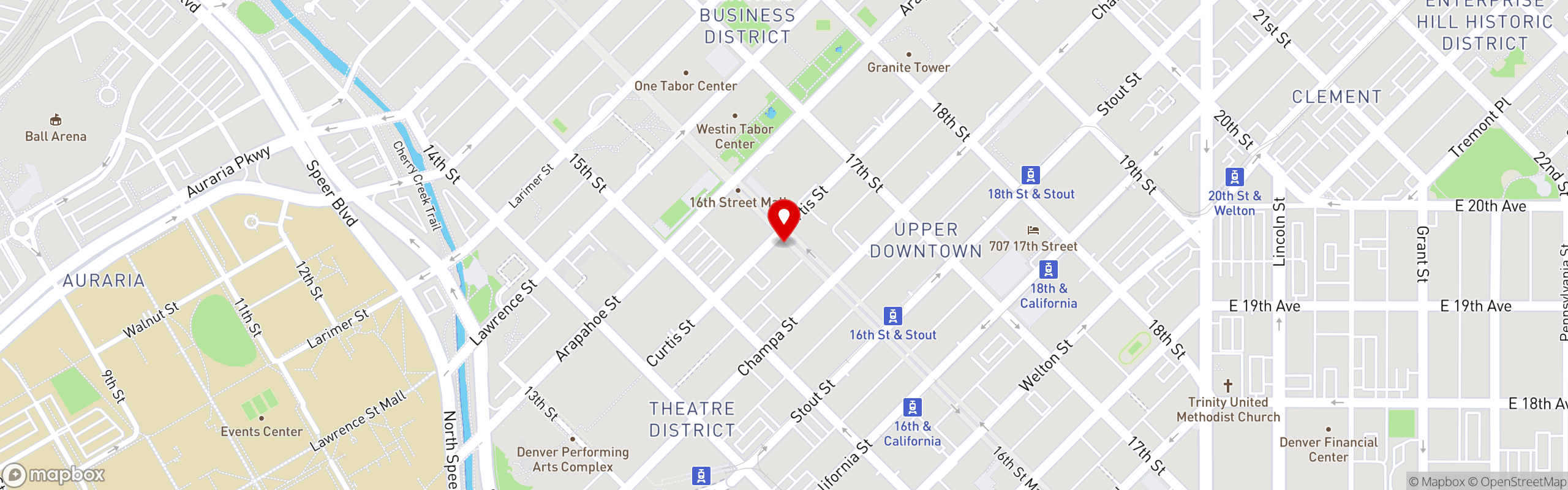Street map pinning Trompeau Bakery + Cafe in 16th Street