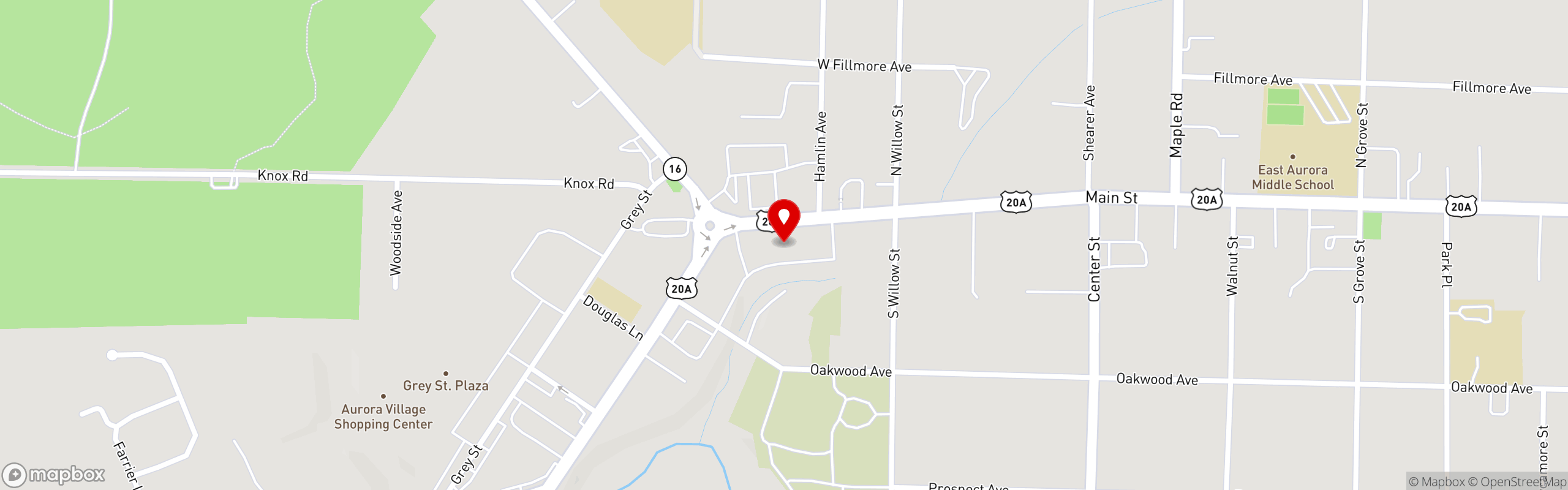 Street map pinning Bar-Bill Tavern in East Aurora