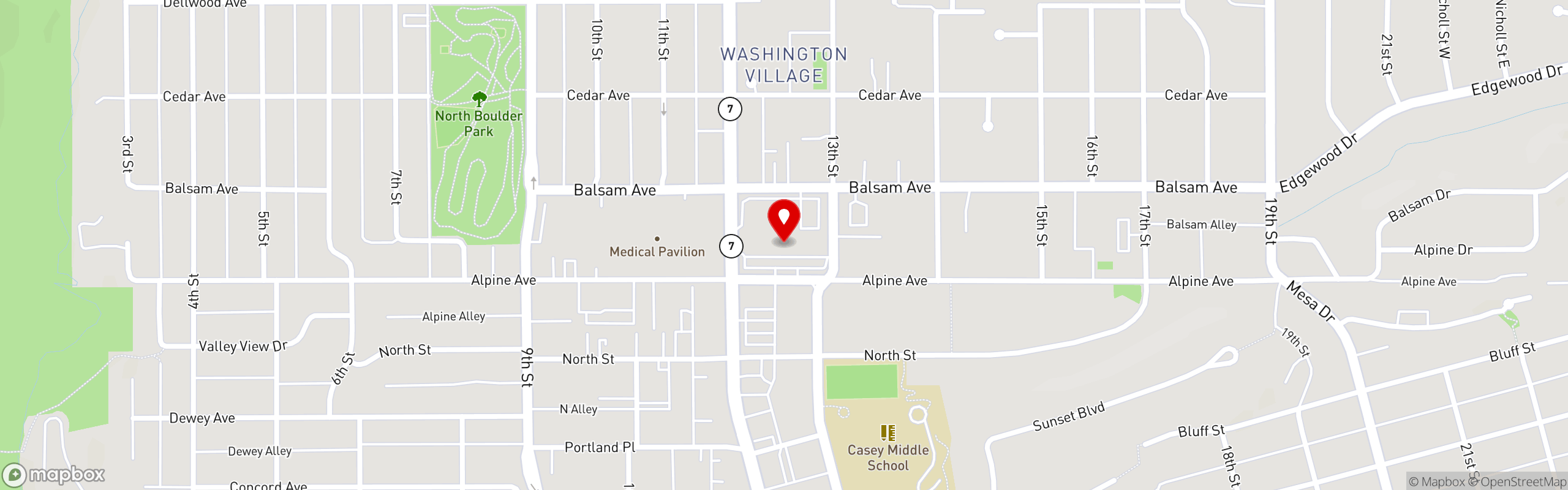 Street map pinning Santo in Santo - Boulder