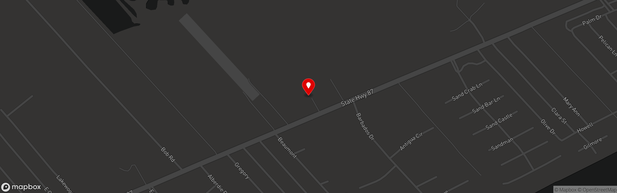Street map pinning Tia Juanita's Fish Camp in Tia Juanita's Fish Camp - Crystal Beach