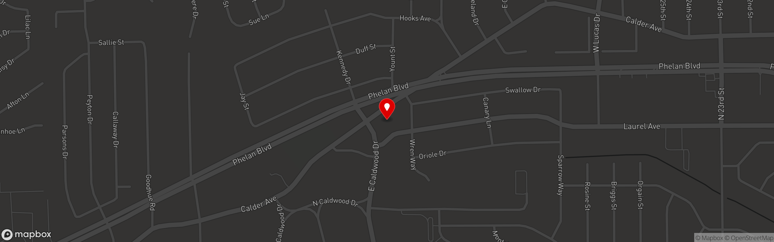 Street map pinning Tia Juanita's Fish Camp in Tia Juanita's Fish Camp - Beaumont
