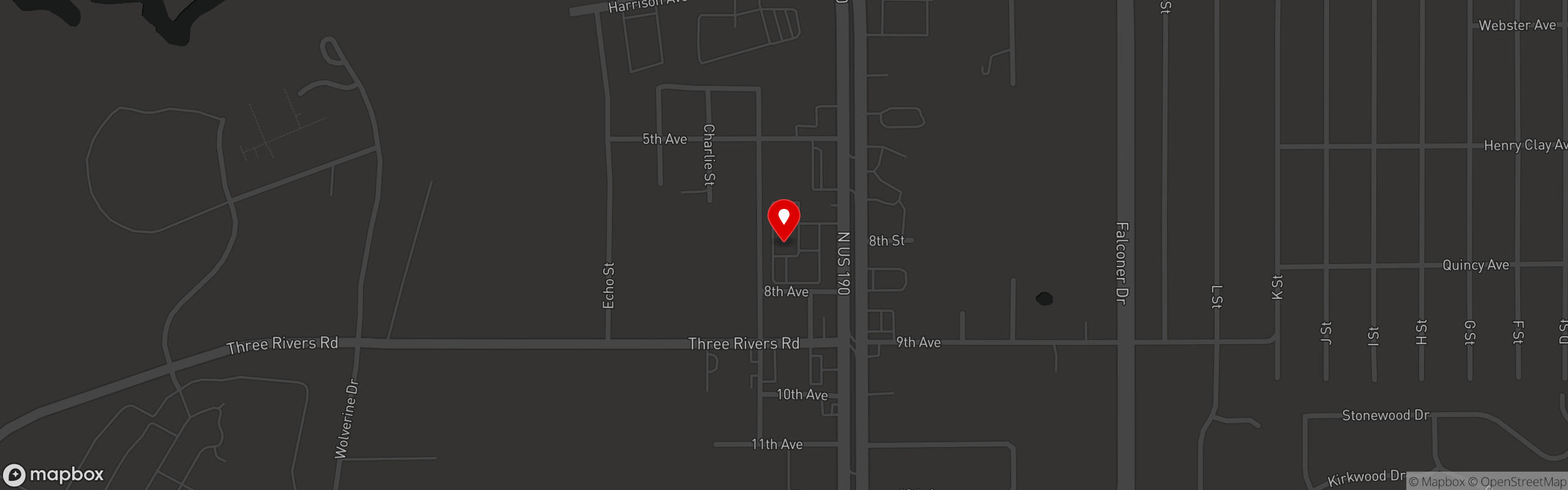 Street map pinning LUMORA in Covington