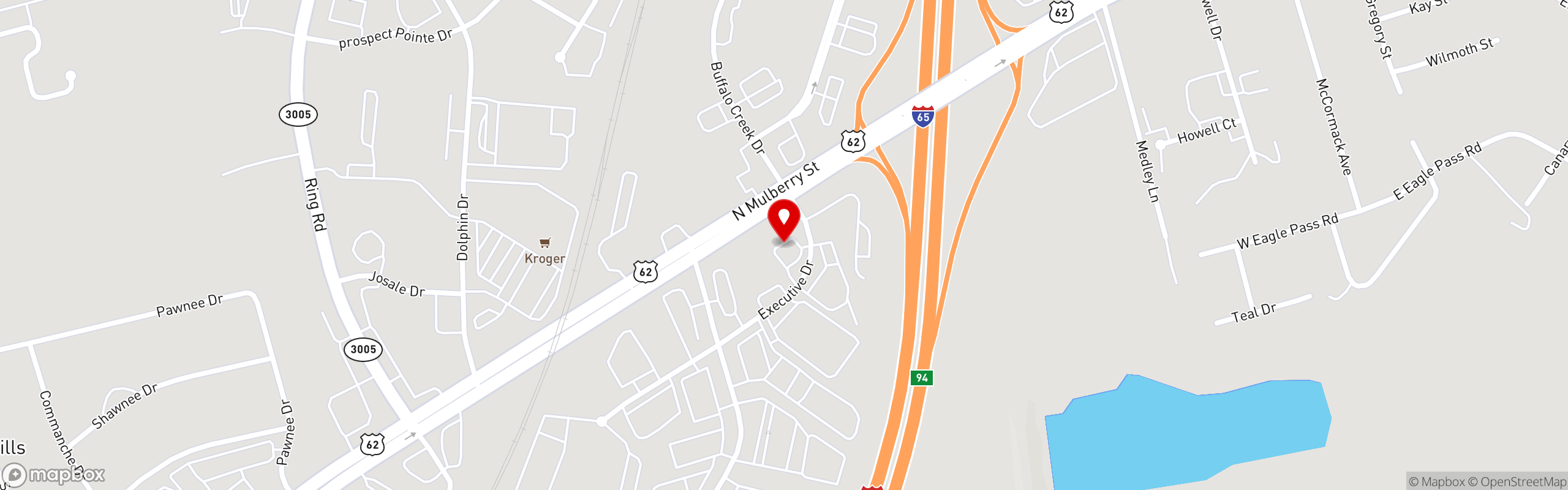 Street map pinning Shoney's in Elizabethtown, KY