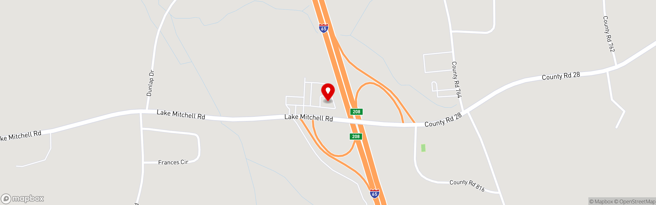 Street map pinning Shoney's in Clanton, AL