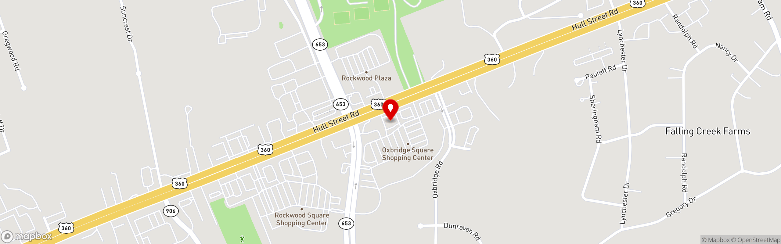Street map pinning Shoney's in Richmond, VA