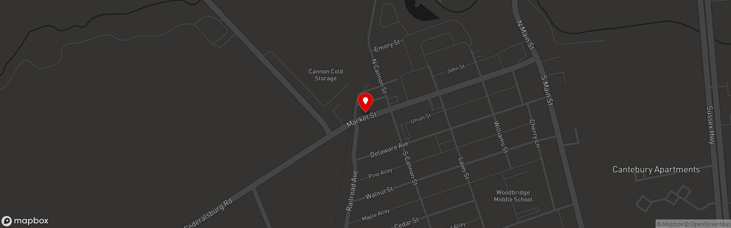 Street map pinning Jeff's Tap Room in Jeff's Tap Room