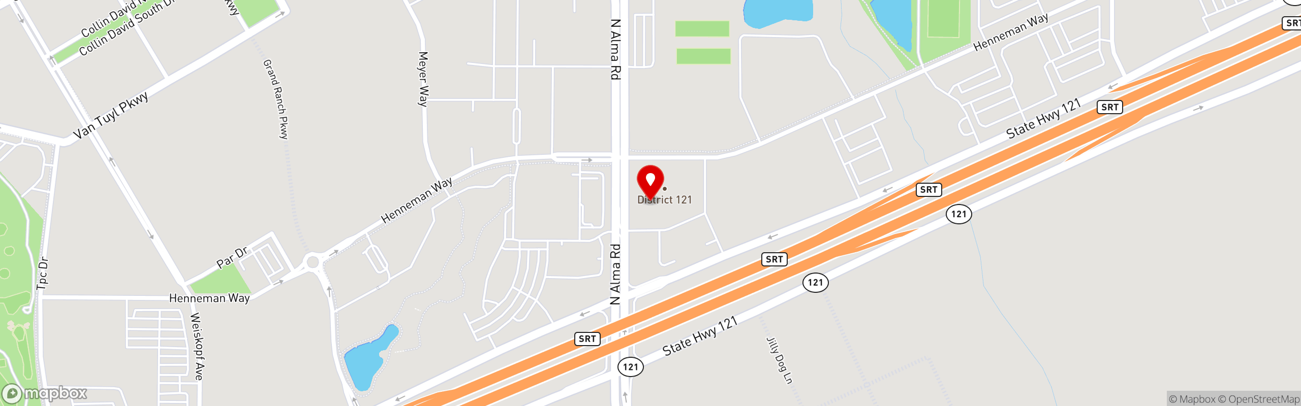 Street map pinning Pie Tap Pizza + Rotisserie + Bar in McKinney