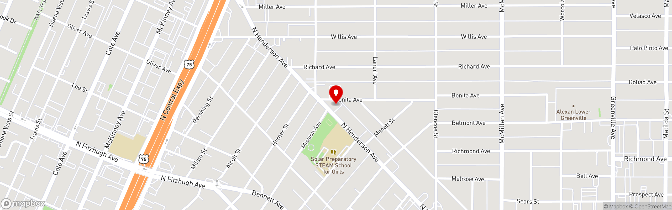 Street map pinning Pie Tap Pizza + Rotisserie + Bar in Henderson