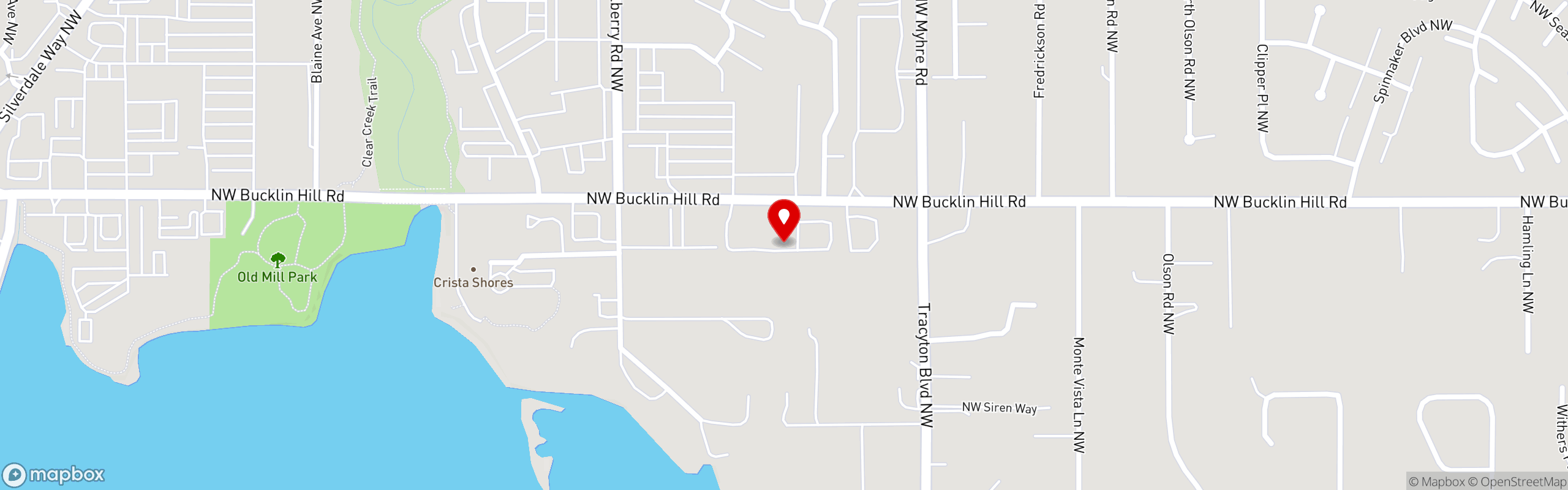 Street map pinning Maynard's Restaurant in Maynard's Silverdale
