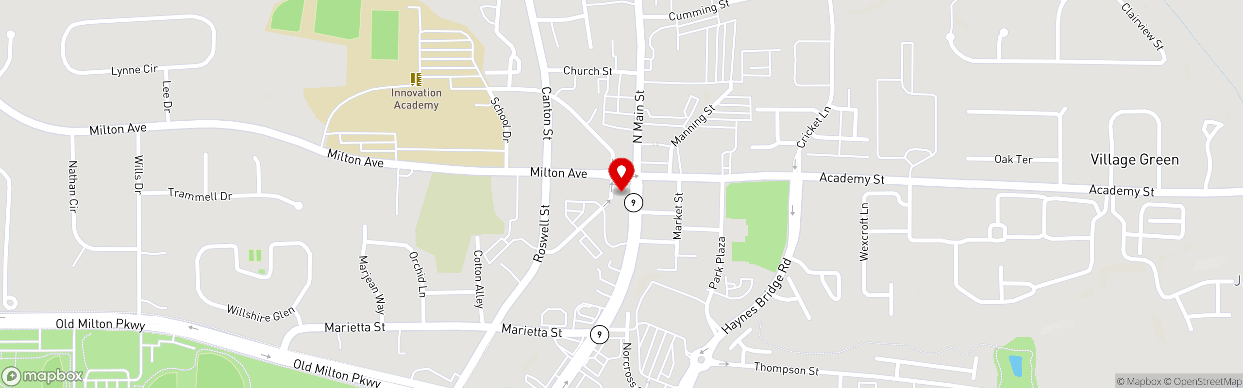 Street map pinning Shuckin' Shack - Alpharetta in Alpharetta